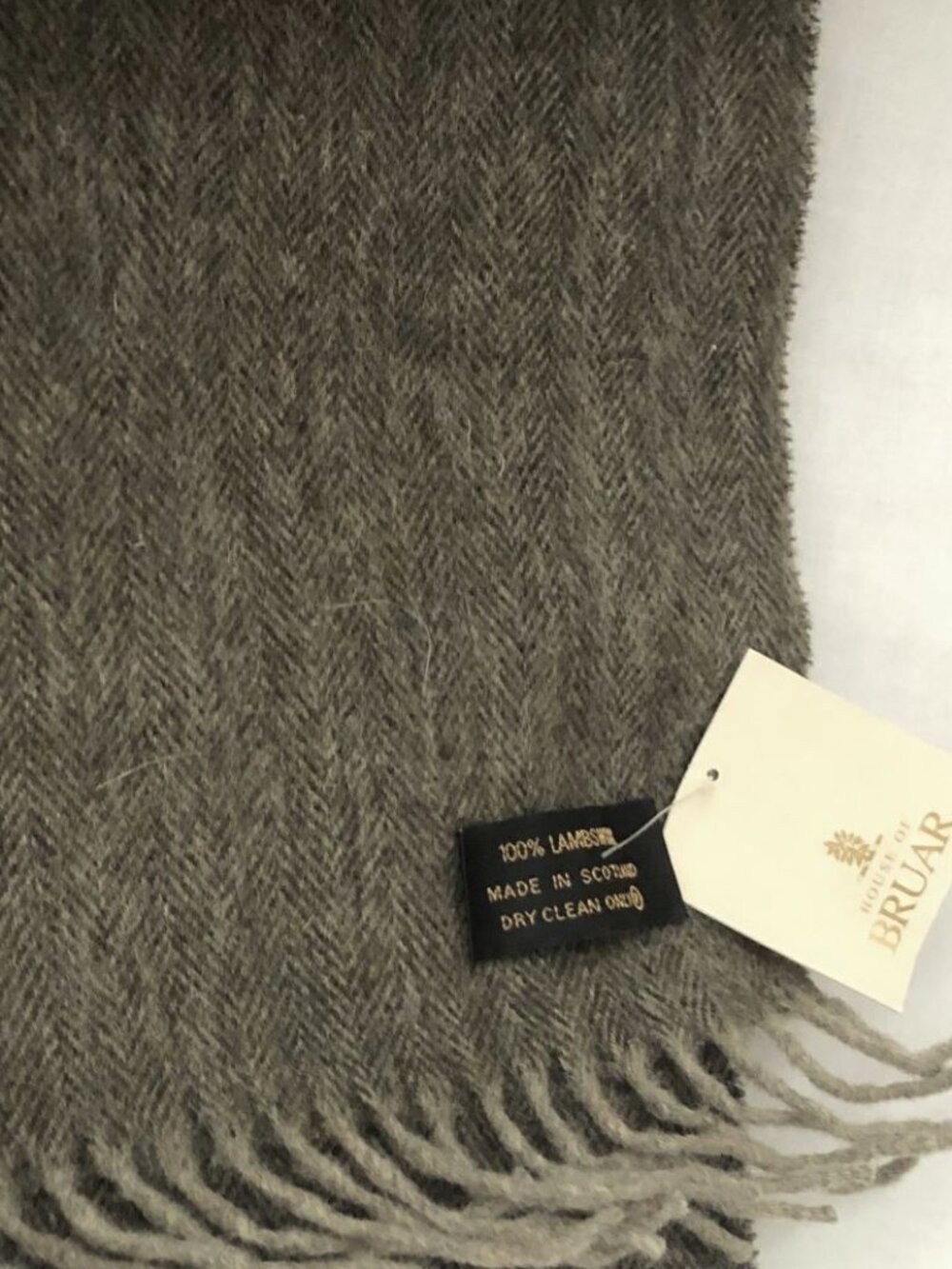 House Of Bruar Herringbone Lambswool Throw Blanket Scotland NWT